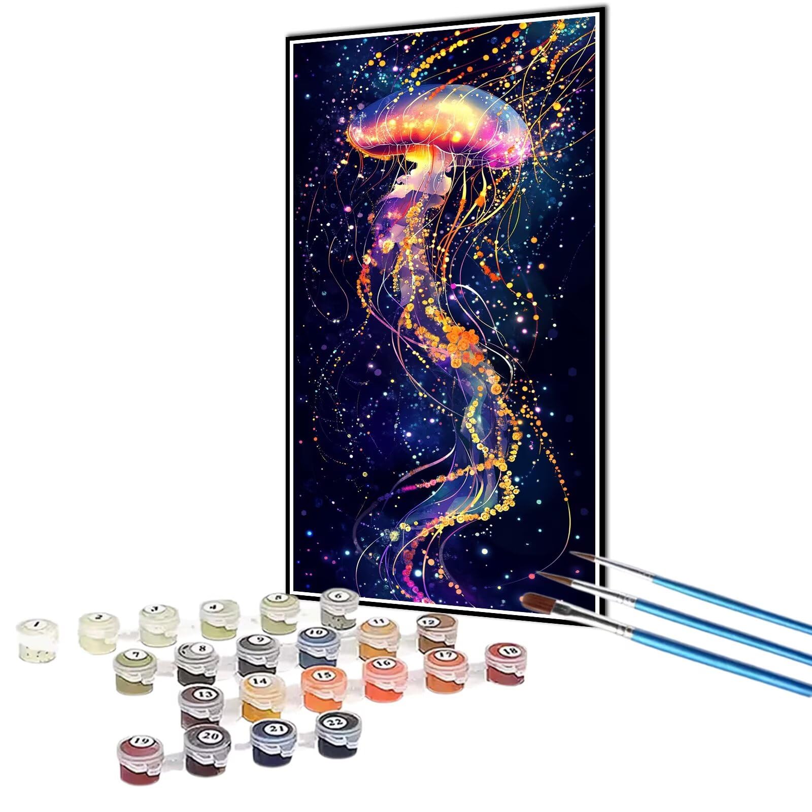 Amazon.co.jp: DIY Paint by Numbers 夢数字油絵クラゲ簡単大人初心者